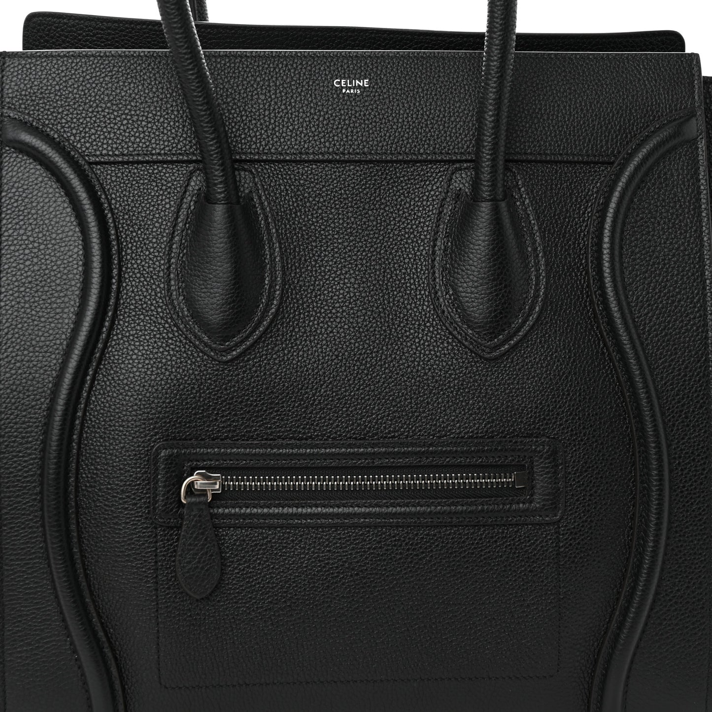 Drummed Calfskin Mini Luggage Black