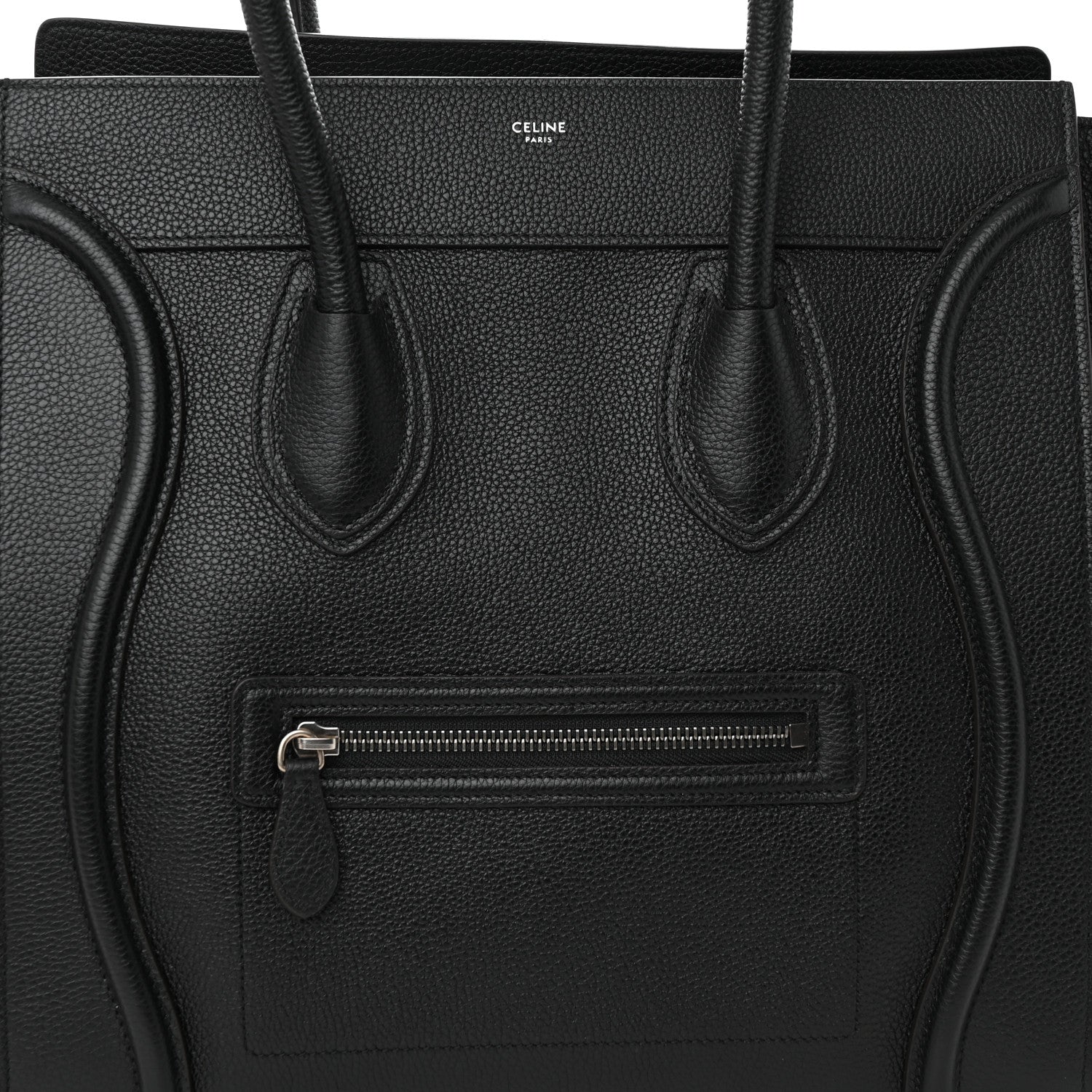 Celine Drummed Calfskin Mini Luggage Black 8 of 13
