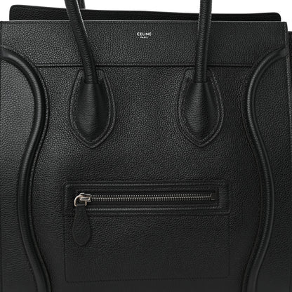 Celine Drummed Calfskin Mini Luggage Black 8 of 13