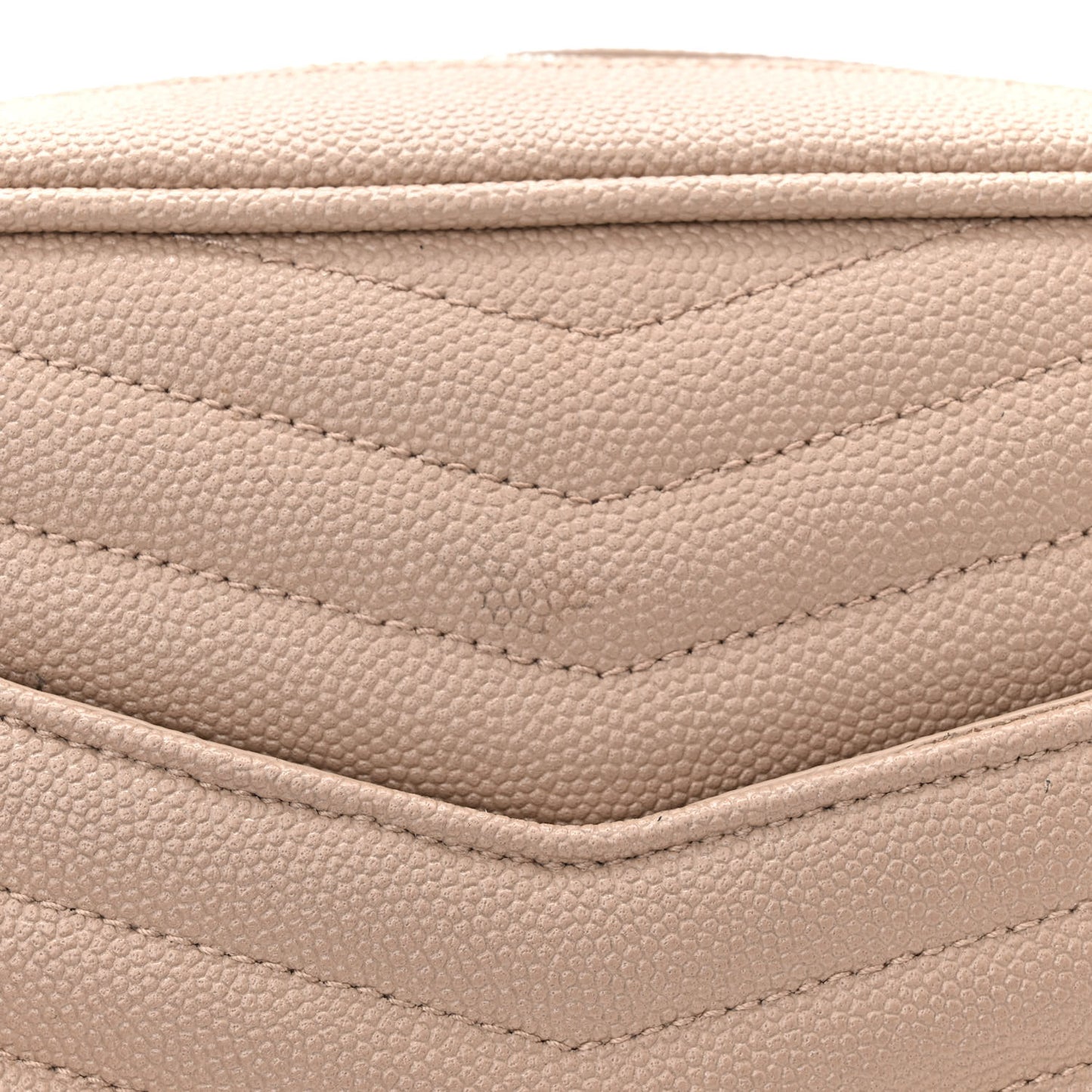 SAINT LAURENT Grain De Poudre Matelasse Monogram Mini Lou Camera Bag Dark Beige