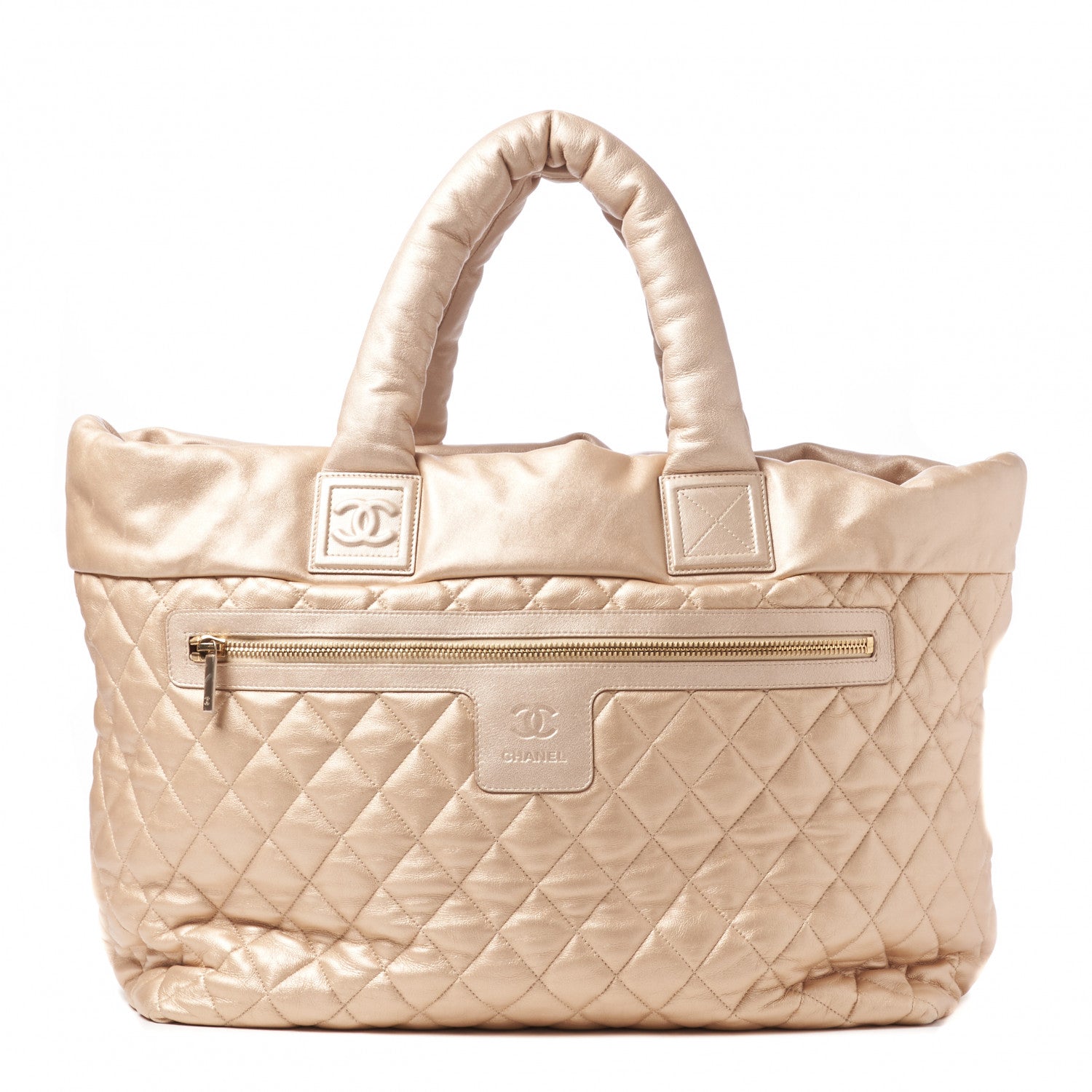 Chanel Metallic Lambskin Quilted Large Coco Cocoon Tote Light Gold 1 of 9