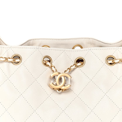 Chanel Caviar Quilted Mini Chanel 25 Handbag White 8 of 10