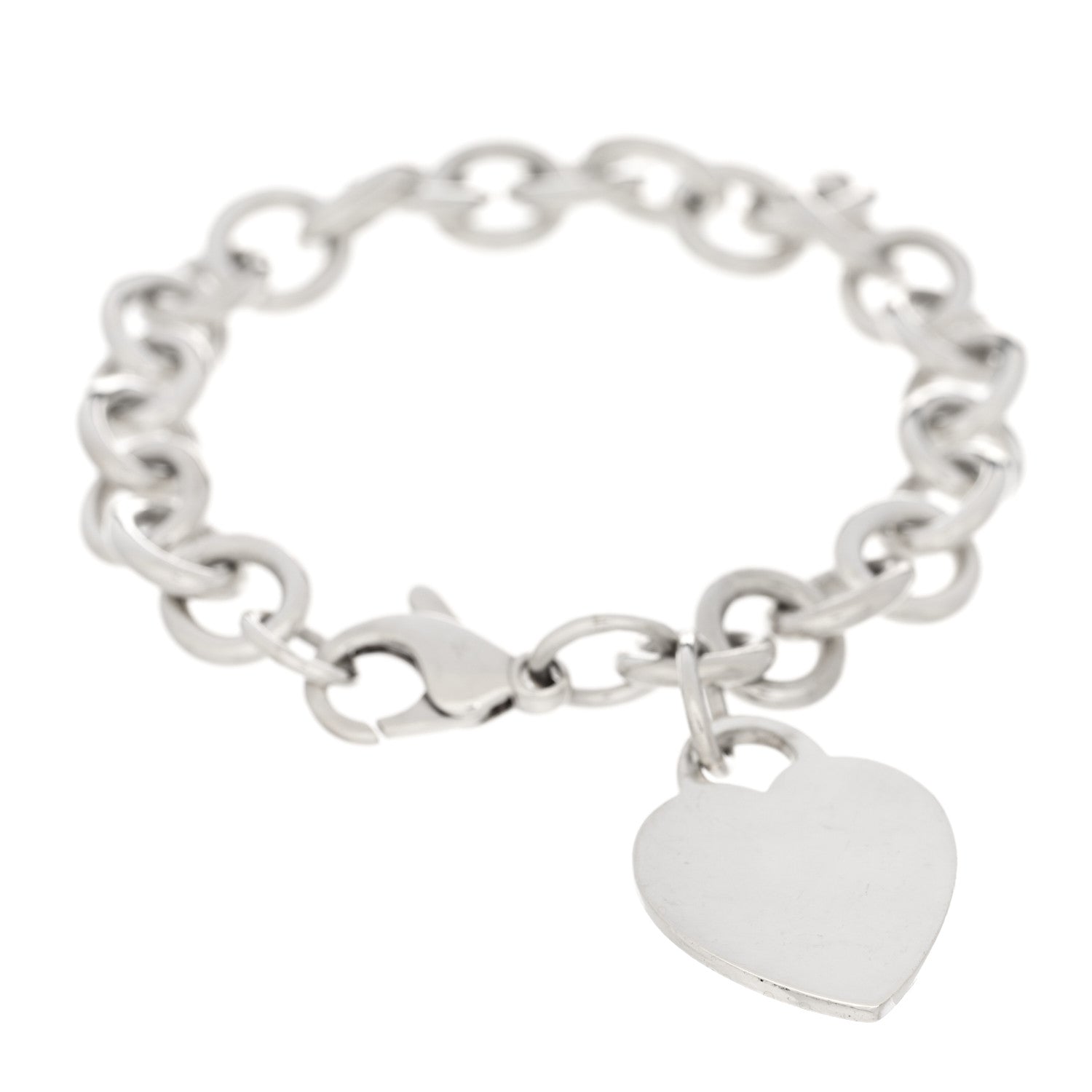 Tiffany Sterling Silver Heart Tag Charm Bracelet 1 of 4