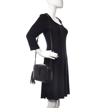 Saint Laurent Calfskin Matelasse Monogram Lou Camera Bag Black 2 of 9
