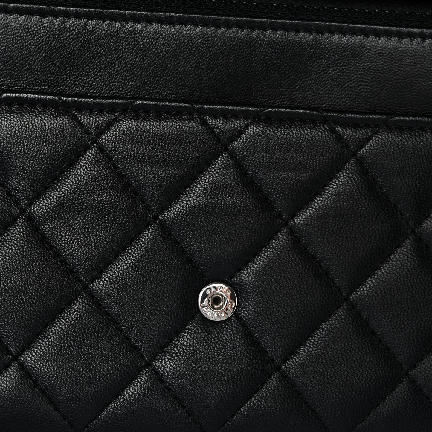 Lambskin Quilted Boy Wallet On Chain WOC Black