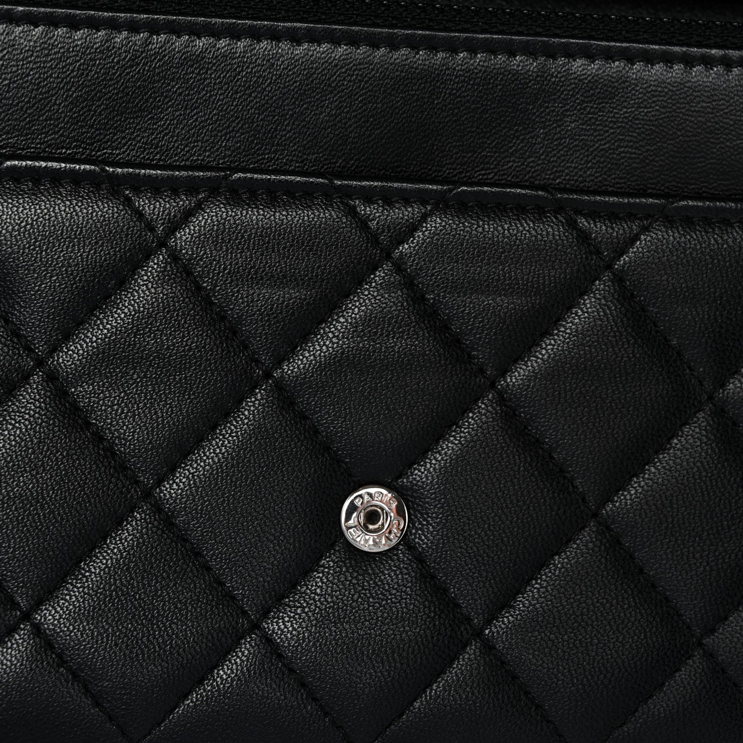 Chanel Lambskin Quilted Boy Wallet On Chain WOC Black 12 of 13