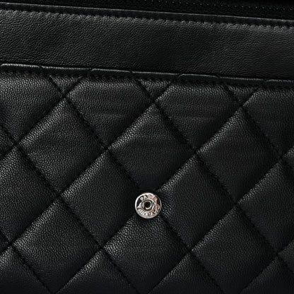 Chanel Lambskin Quilted Boy Wallet On Chain WOC Black 12 of 13