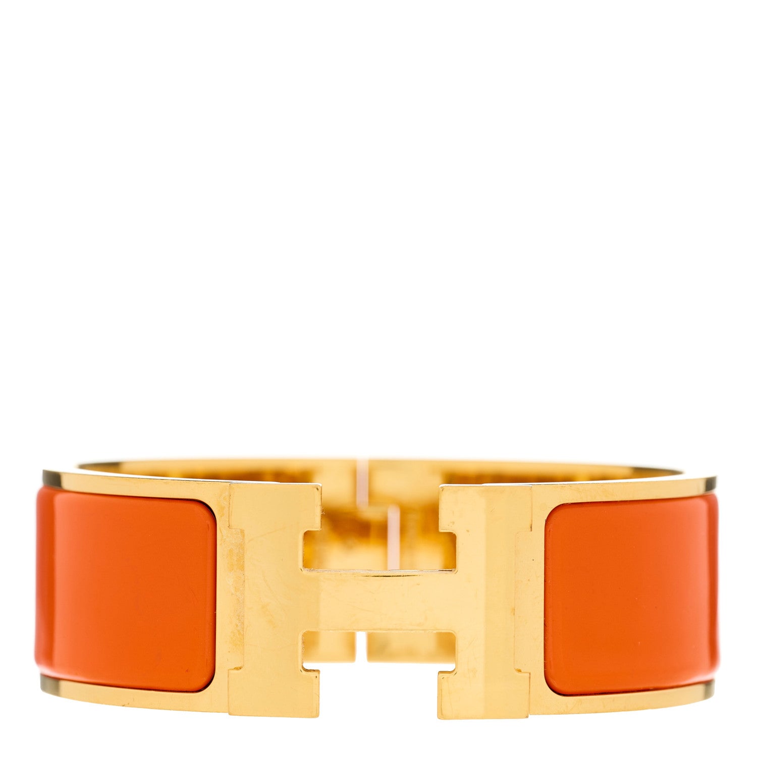 Hermes Enamel Wide Clic Clac H Bracelet PM Orange 1 of 4