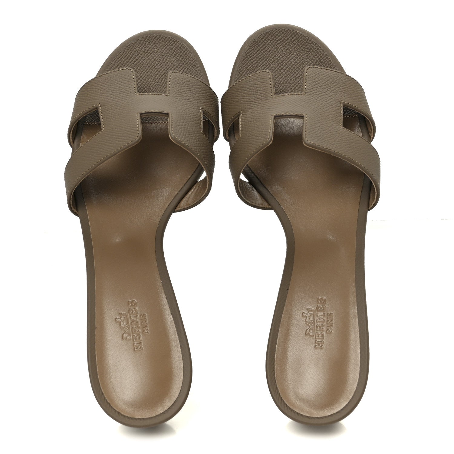 Hermes Epsom Oasis Sandals 38.5 Etoupe 2 of 10