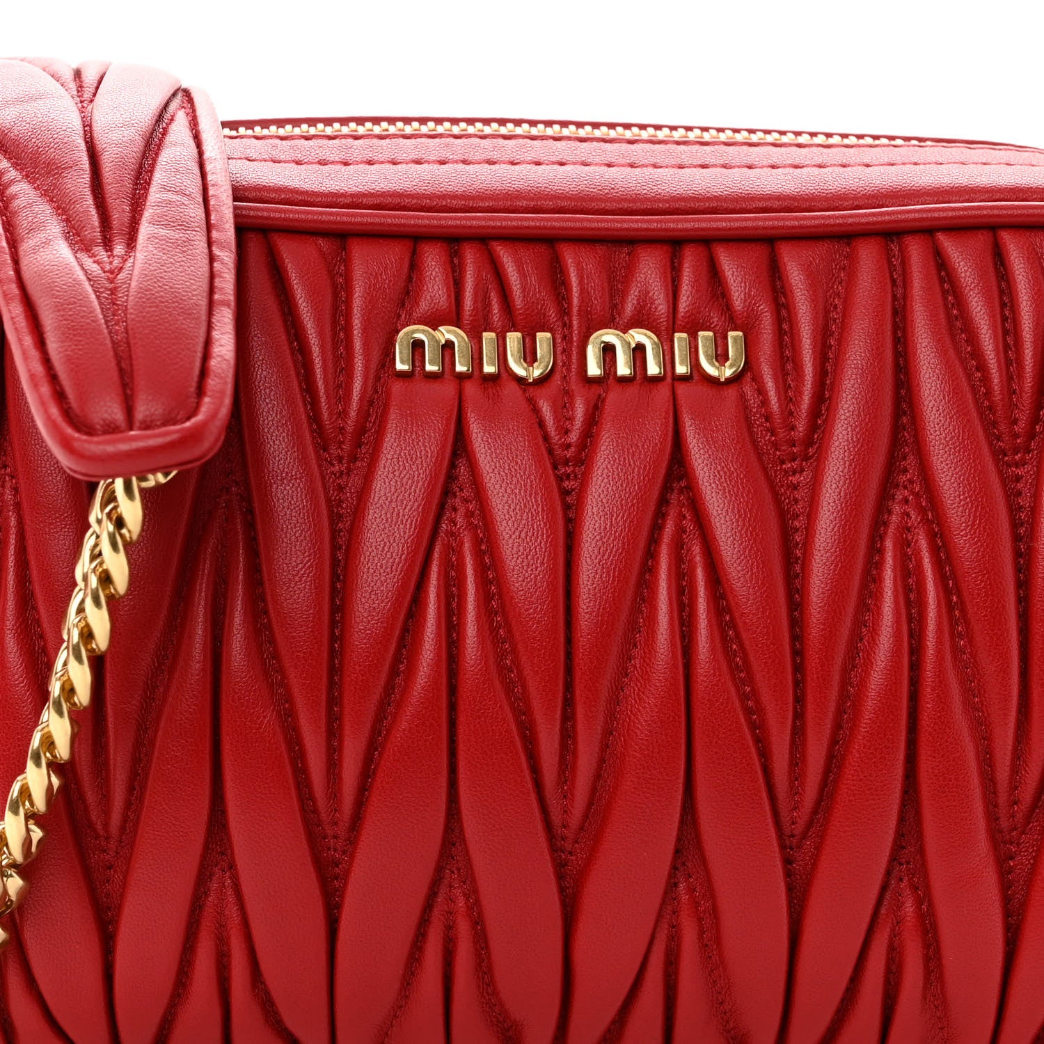 Miu Miu Nappa Matelasse Camera Bag Rosso 1298015 – FASHIONPHILE