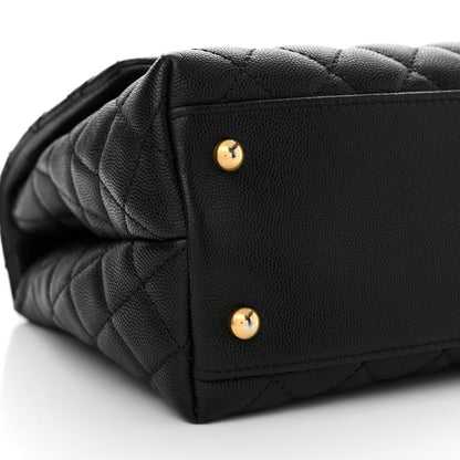 Chanel Caviar Lizard Quilted Small Coco Handle Flap Black 9 of 11