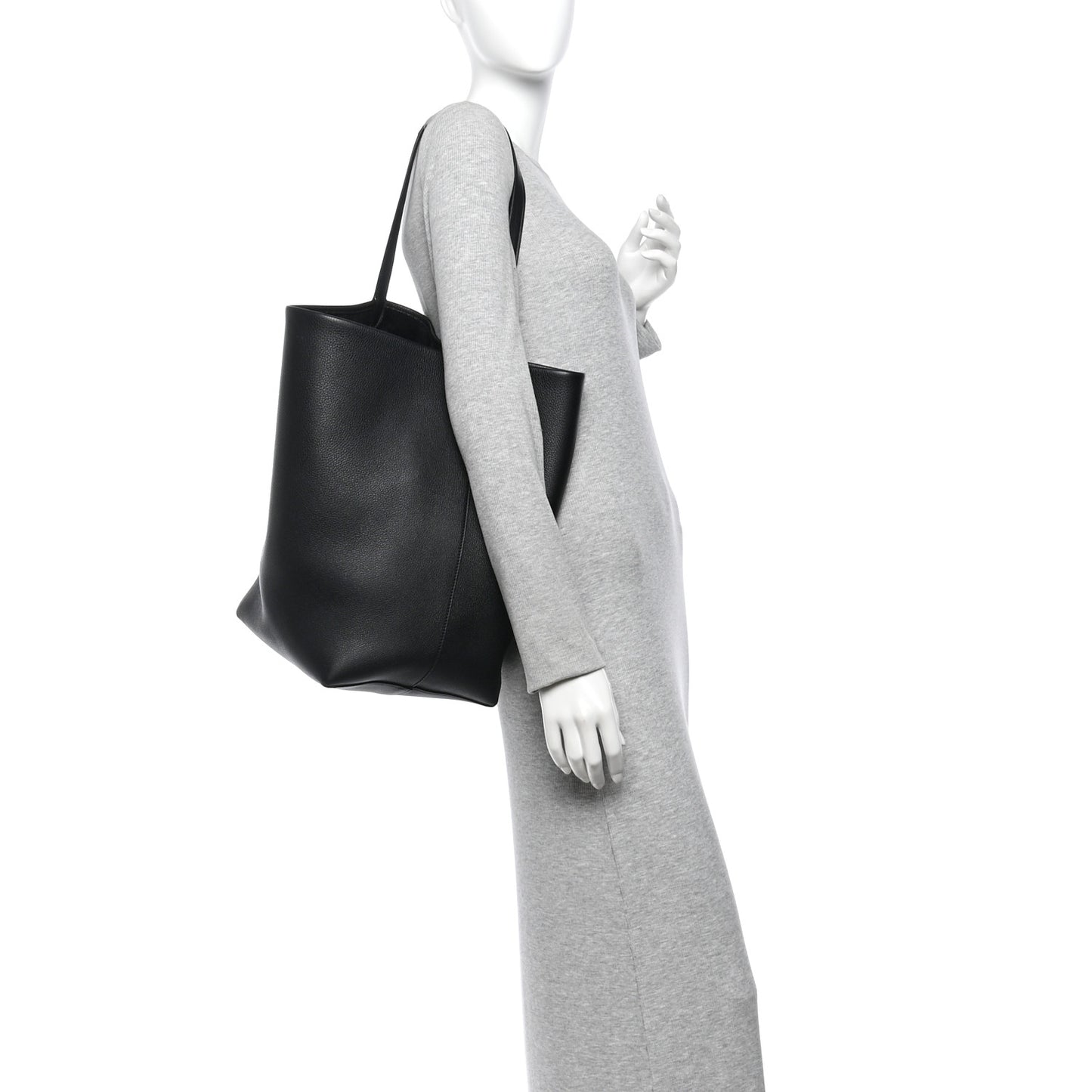 Grained Calfskin Large N/S Park Tote Black