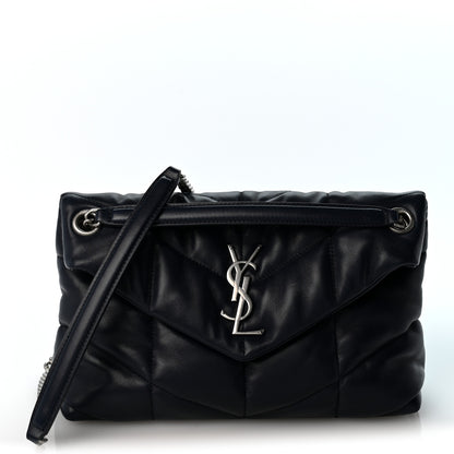 Saint Laurent Lambskin Quilted Small Loulou Puffer Monogram Chain Satchel Marine 1 of 10