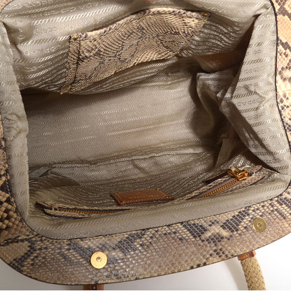 Prada Jute Python Large Frame Bag 5 of 9