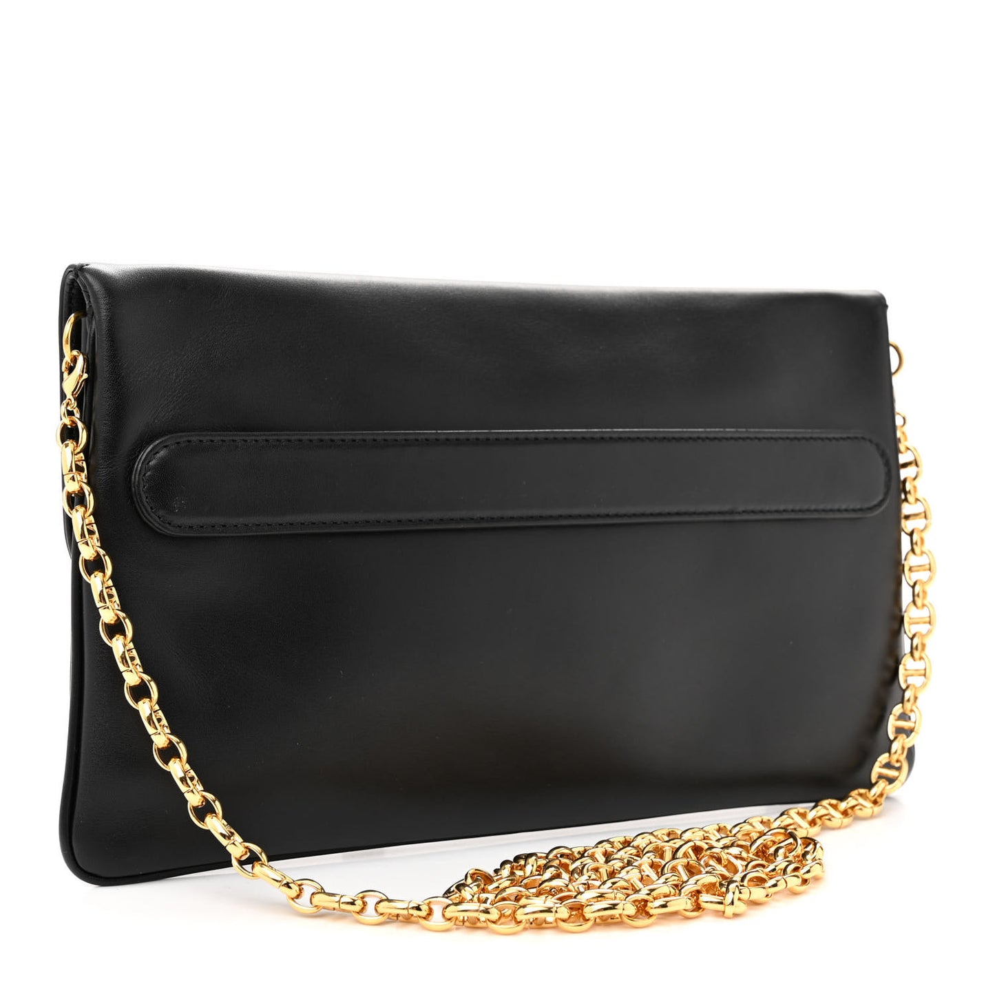 Smooth Calfskin Medium Diordouble Chain Bag Black