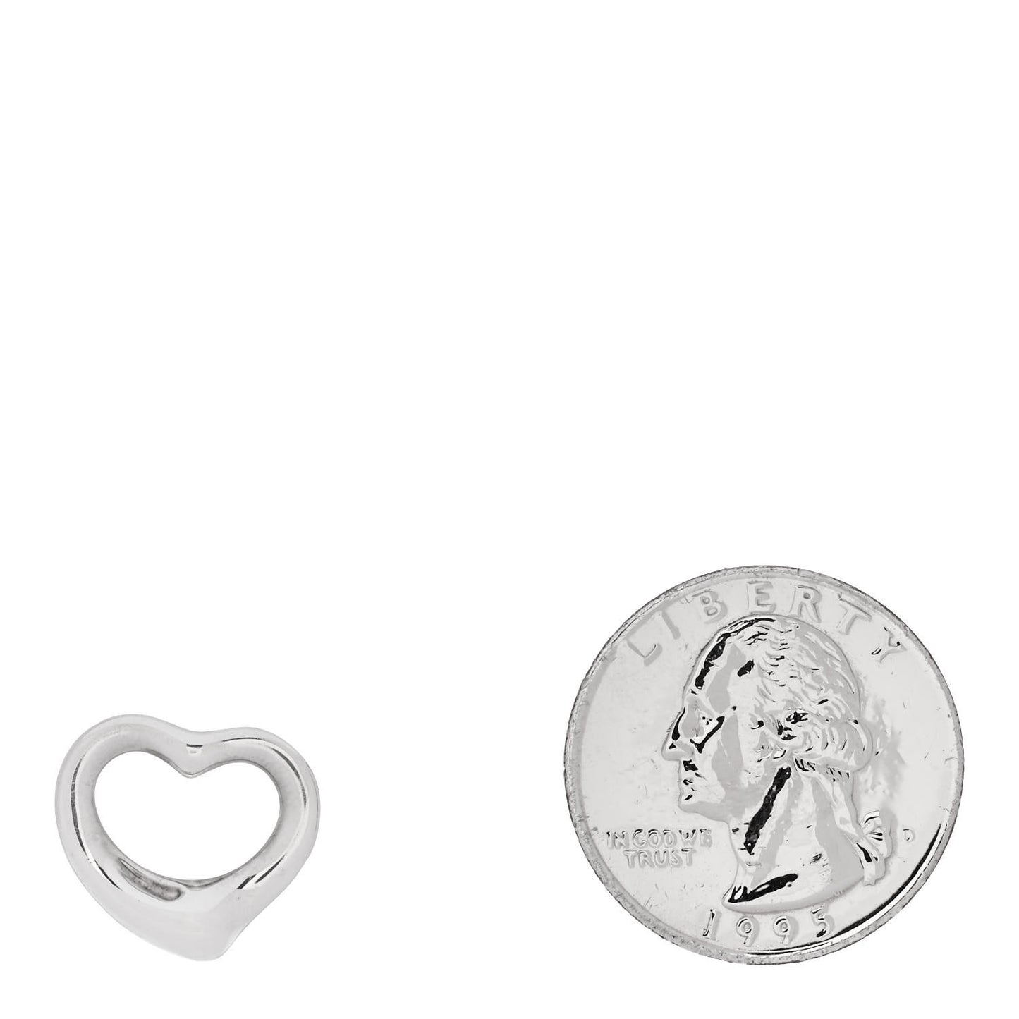 Sterling Silver 16mm Elsa Peretti Open Heart Pendant