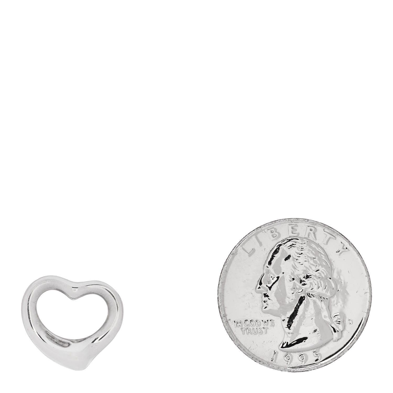 Tiffany Sterling Silver 16mm Elsa Peretti Open Heart Pendant 2 of 4