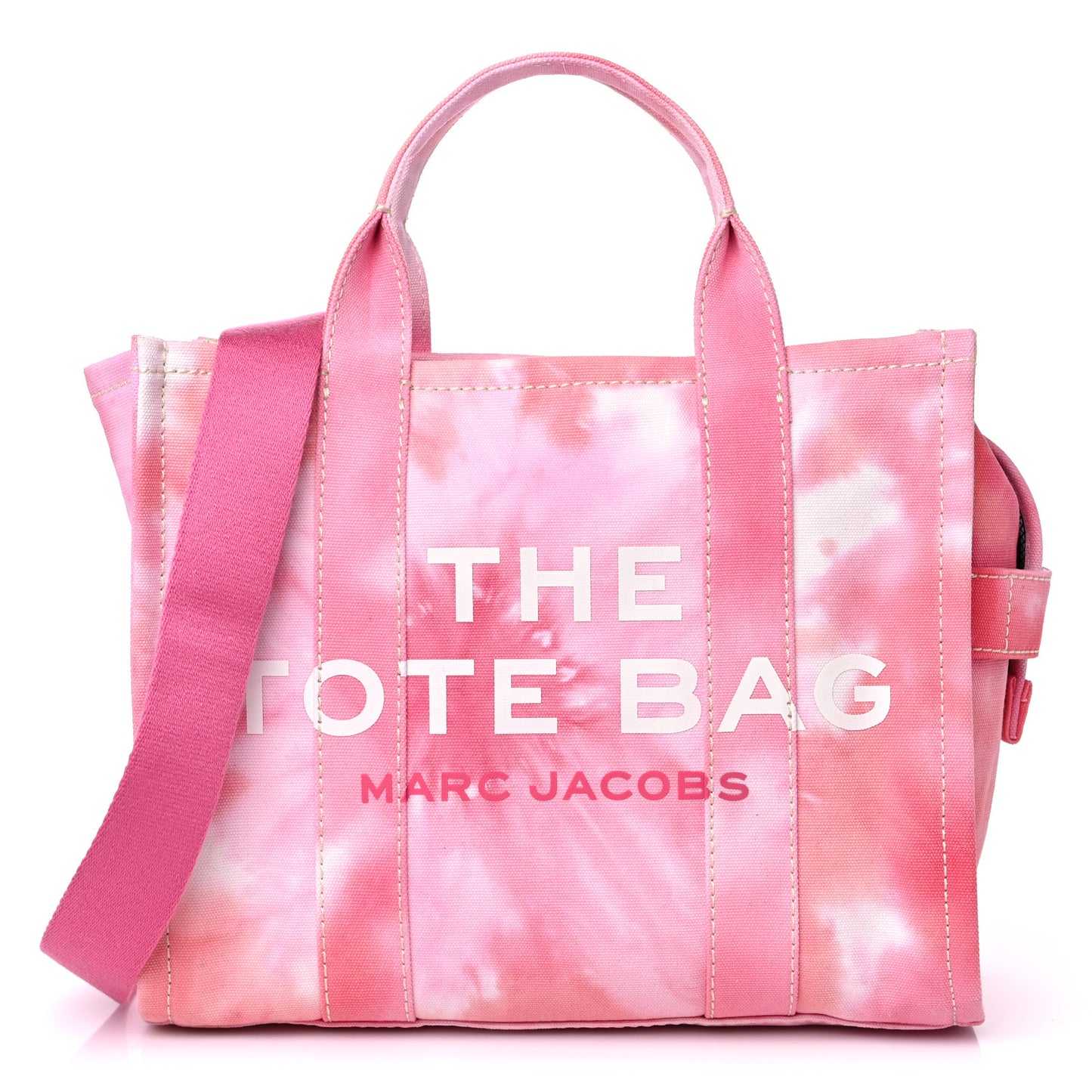 Cotton Canvas Medium The Traveler Tote Bag Tie Dye Pink