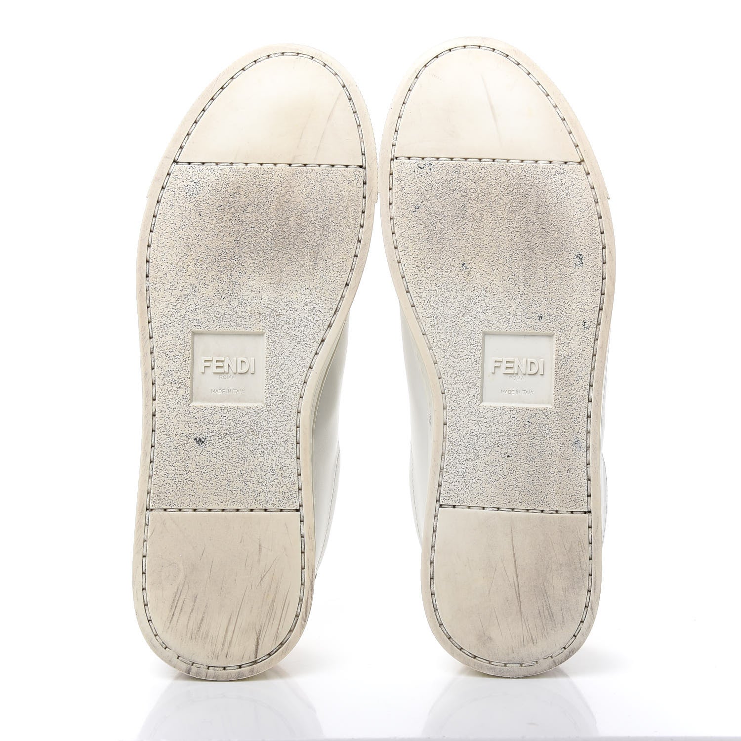 Fendi Vitello Lurex Rockoclick Slip On Sneakers 36.5 White Soap Rose Gold 6 of 11