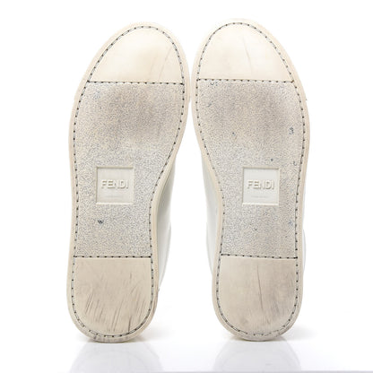 Fendi Vitello Lurex Rockoclick Slip On Sneakers 36.5 White Soap Rose Gold 6 of 11