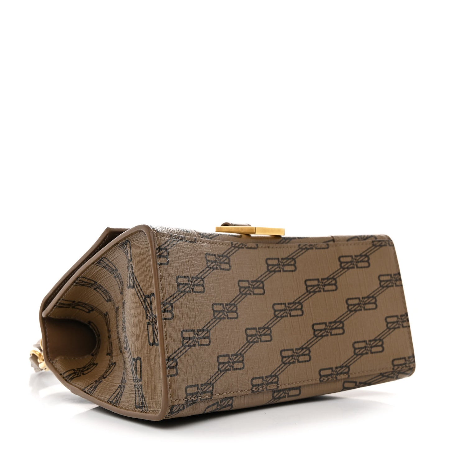 Coated Canvas BB Monogram Small Hourglass Top Handle Bag Beige Brown