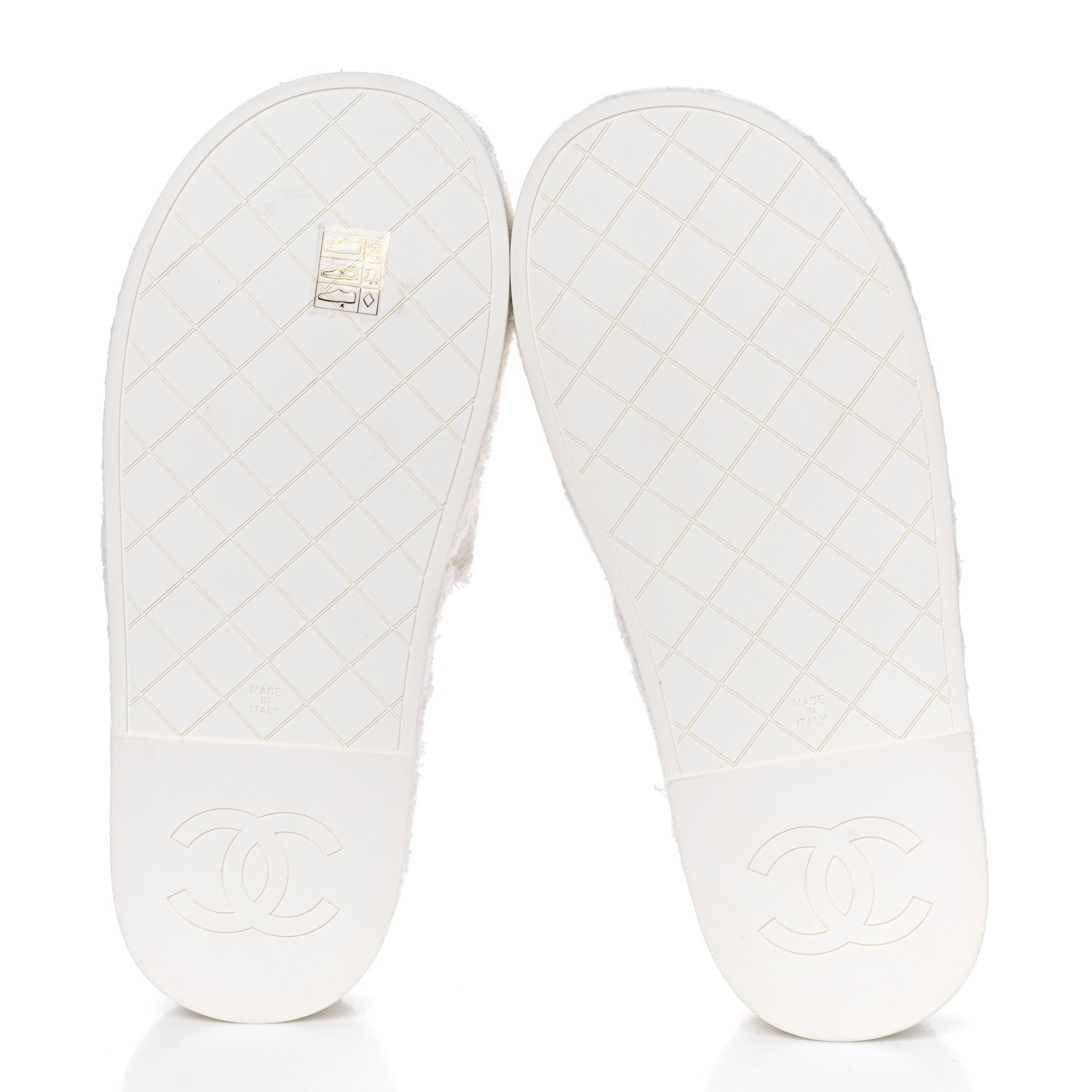 Chanel Patent Fabric CC Flat Slide Sandals 40 White 4 of 8