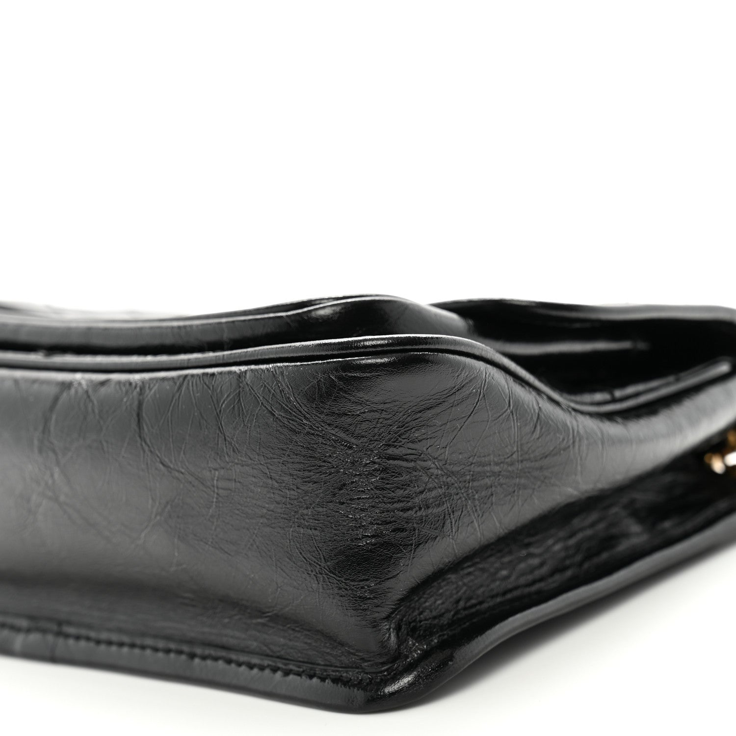 Saint Laurent Crinkled Calfskin Matelasse Monogram Baby Niki Chain Satchel Black 9 of 9
