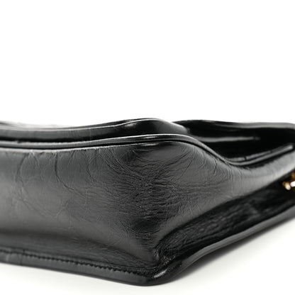 Saint Laurent Crinkled Calfskin Matelasse Monogram Baby Niki Chain Satchel Black 9 of 9