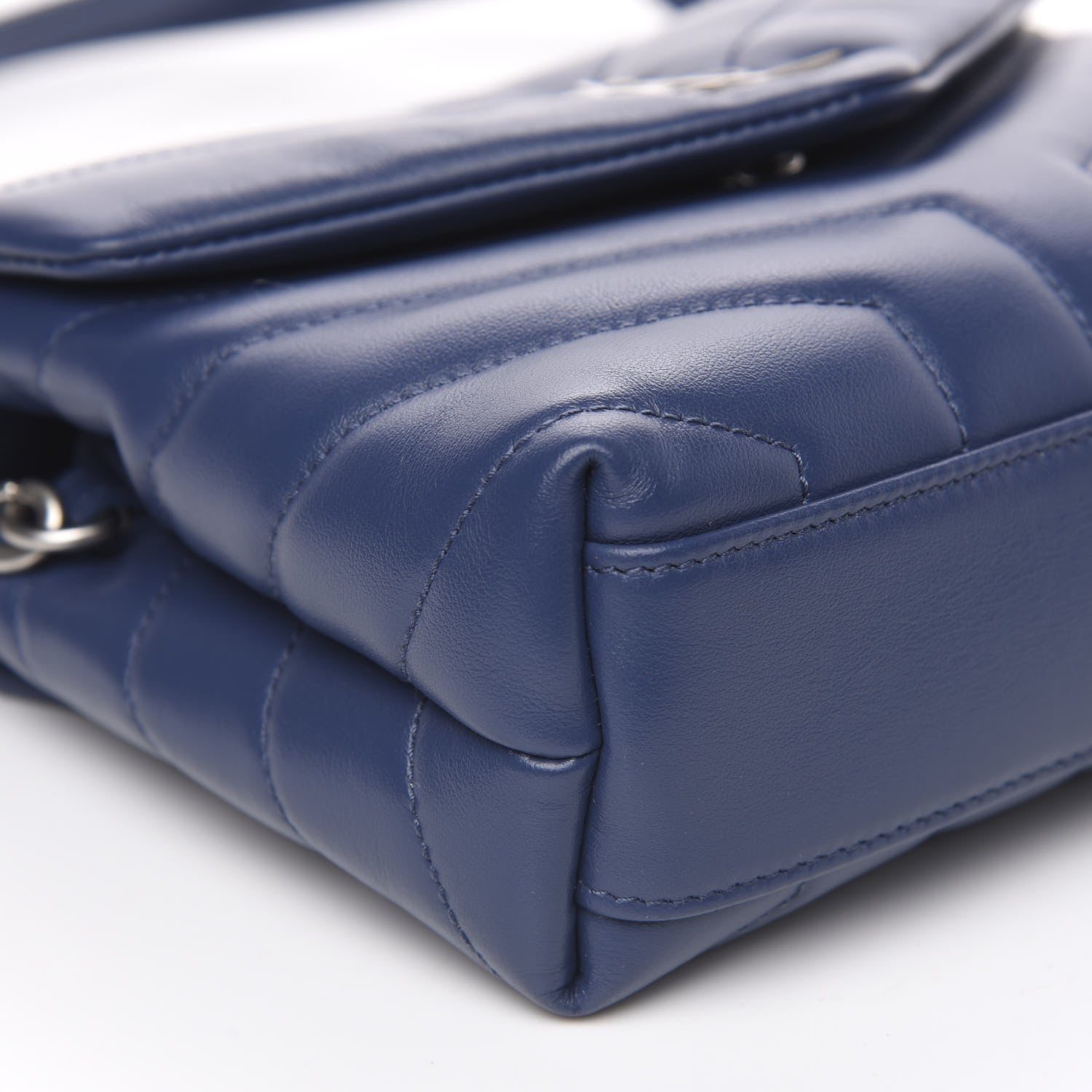 Saint Laurent Calfskin Y Quilted Monogram Toy Loulou Chain Satchel Denim 8 of 10