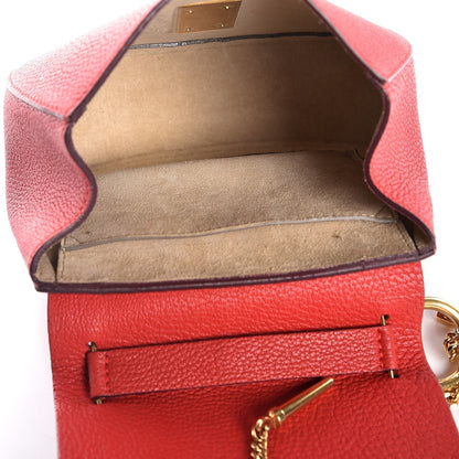 Chloe Grained Lambskin Mini Drew Shoulder Bag Plaid Red 5 of 7