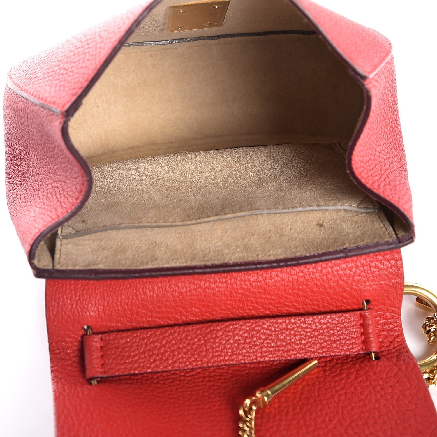 Chloe Grained Lambskin Mini Drew Shoulder Bag Plaid Red 5 of 7