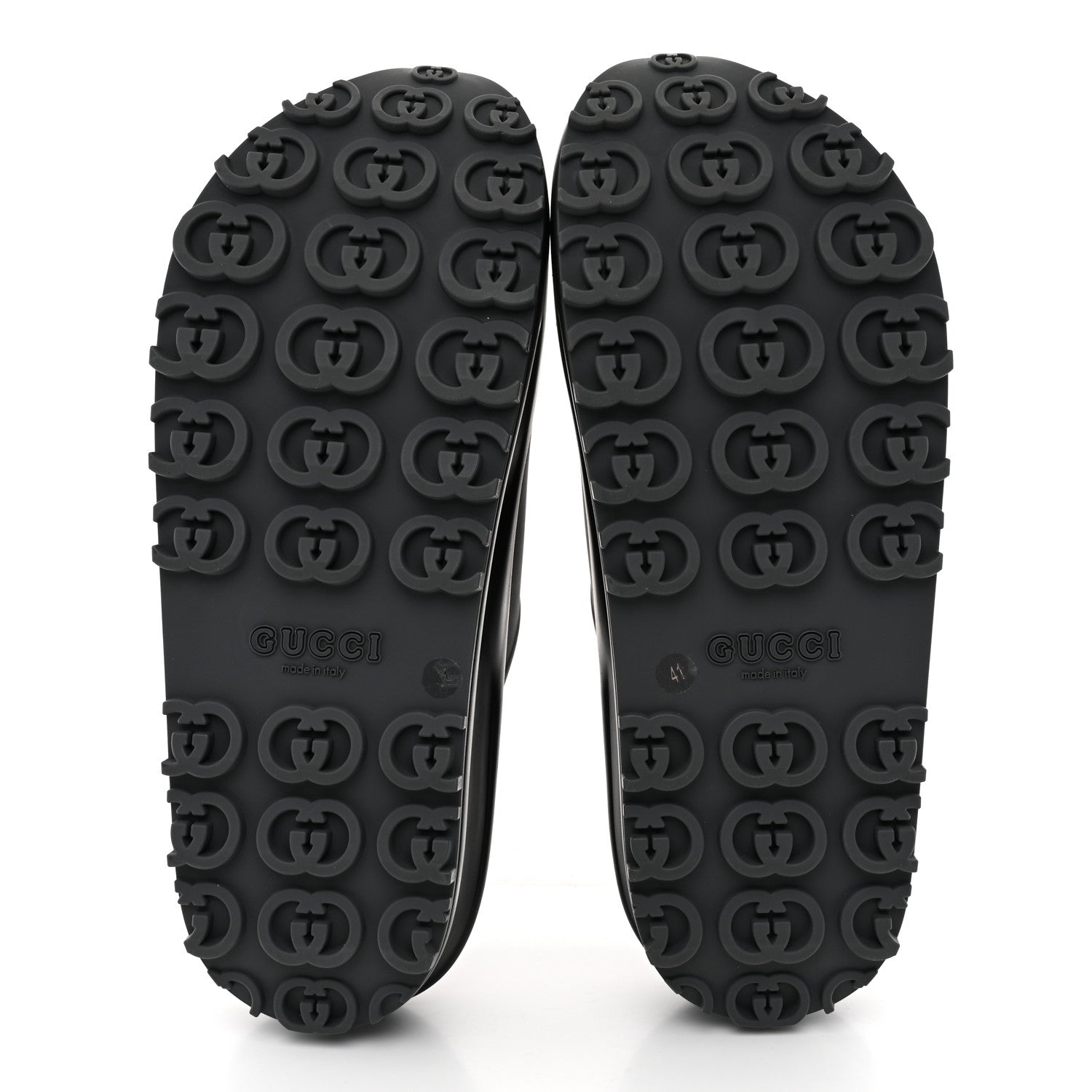 Gucci Soft Rubber Womens Interlocking G Platform 42mm Slide Sandals 41 Black 6 of 10