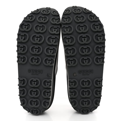 Gucci Soft Rubber Womens Interlocking G Platform 42mm Slide Sandals 41 Black 6 of 10