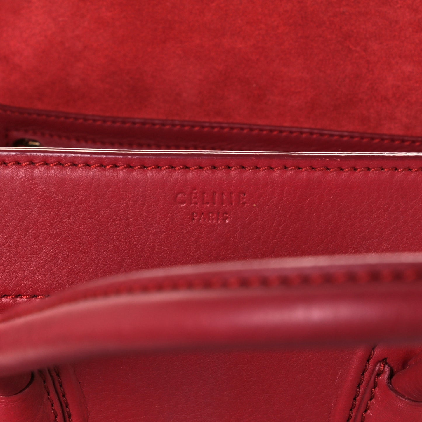 Baby Grained Calfskin Medium Phantom Luggage Red
