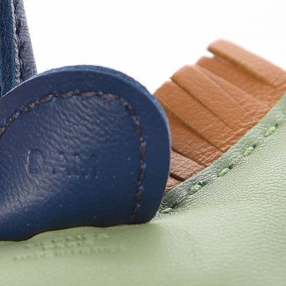 Hermes Milo Lambskin Grigri Rodeo Horse Bag Charm PM Vert Criquet Sesame Bleu de Malte 4 of 5