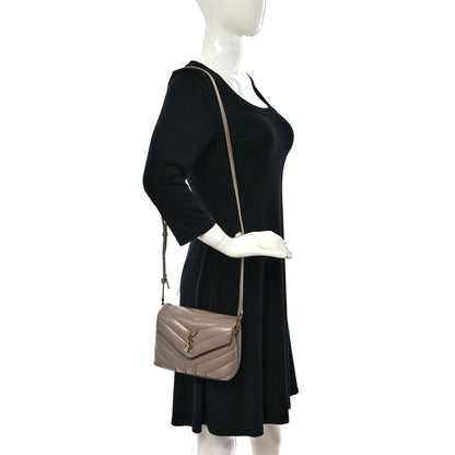 Saint Laurent Calfskin Y Quilted Monogram Toy Loulou Satchel Light Natural 2 of 10