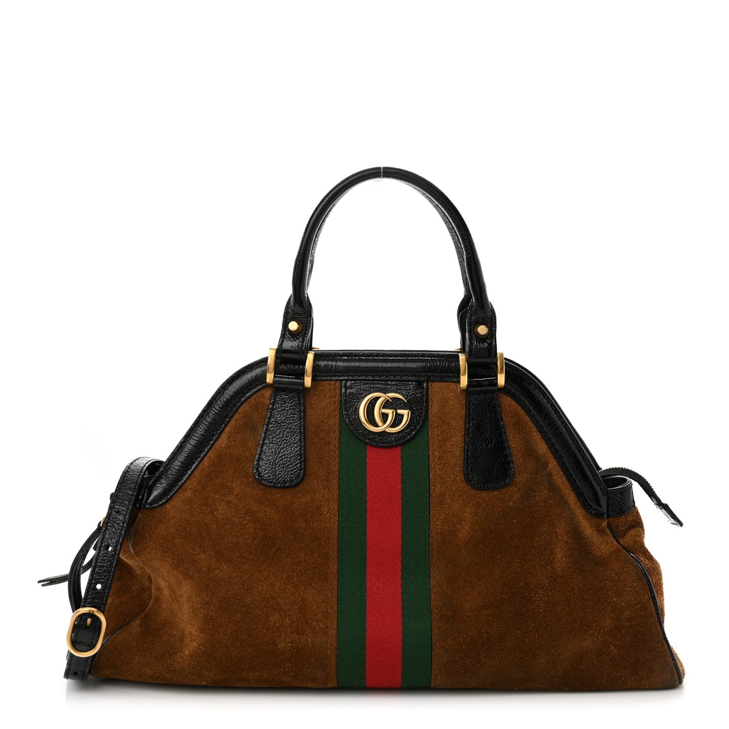 Gucci Suede Ophidia Medium Re(Belle) Top Handle Bag Nocciola Black 1 of 15