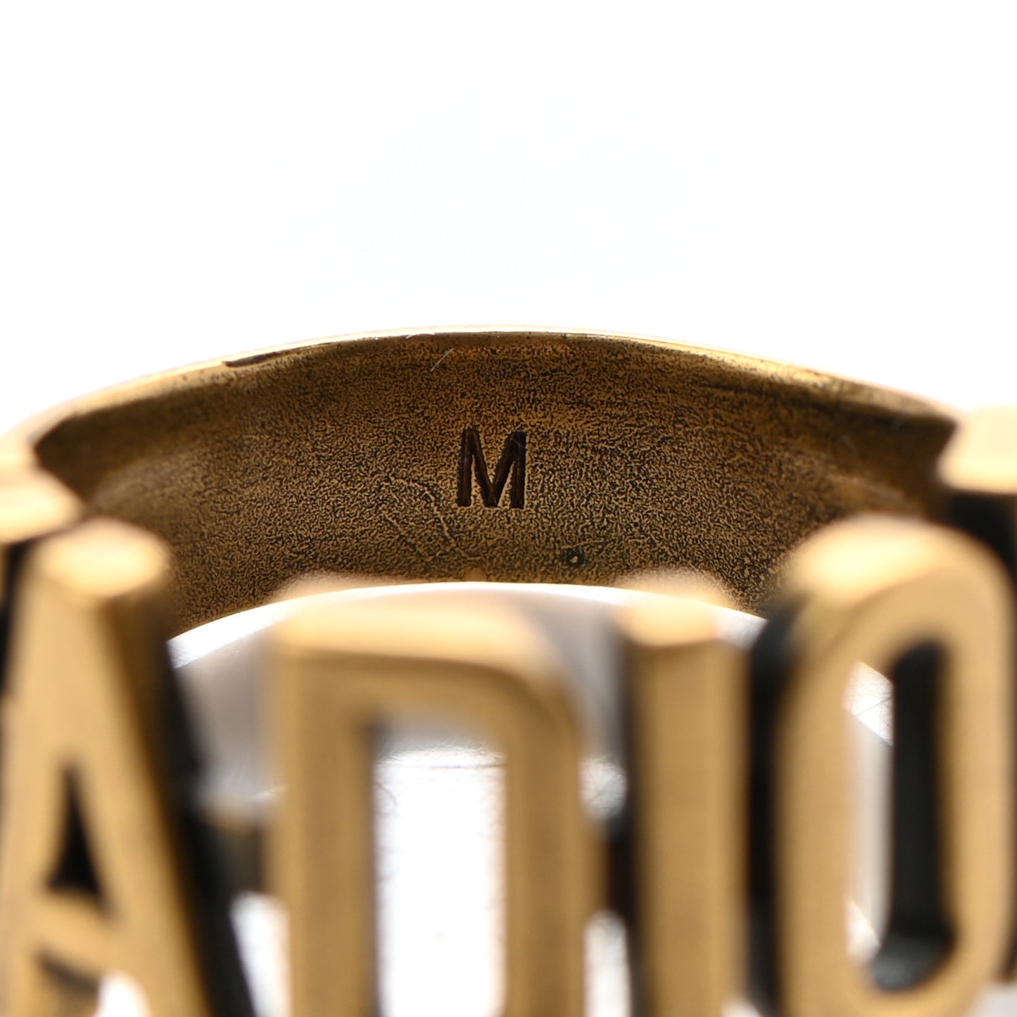 Metal J'Adior Crystal Heart Charm Ring M Gold