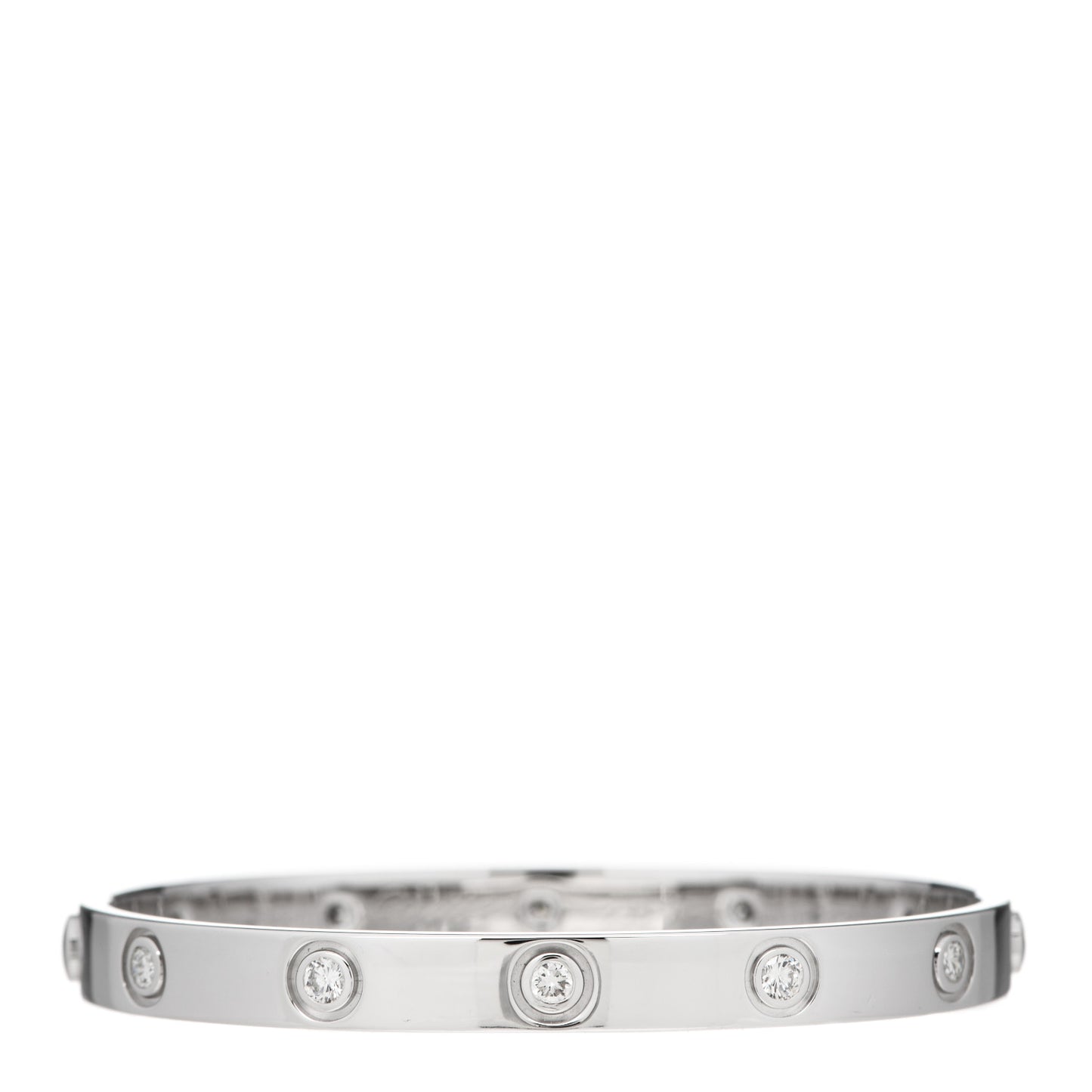 18K White Gold 10 Diamond LOVE Bracelet 16