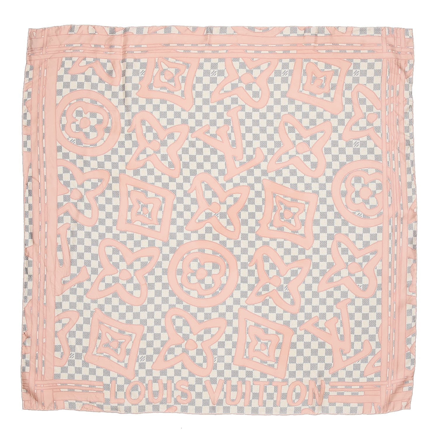 Louis Vuitton Silk Damier Azur Tahitienne Square Scarf 1 of 4