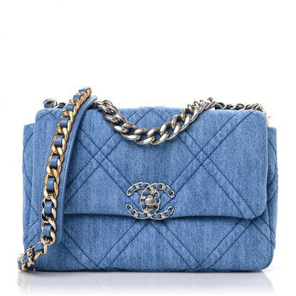 Chanel Denim Quilted Medium Chanel 19 Flap Blue 1 of 9