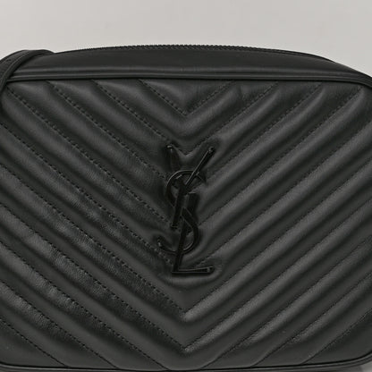 Saint Laurent Calfskin Matelasse Monogram Monochrome Lou Camera Bag Black 7 of 9