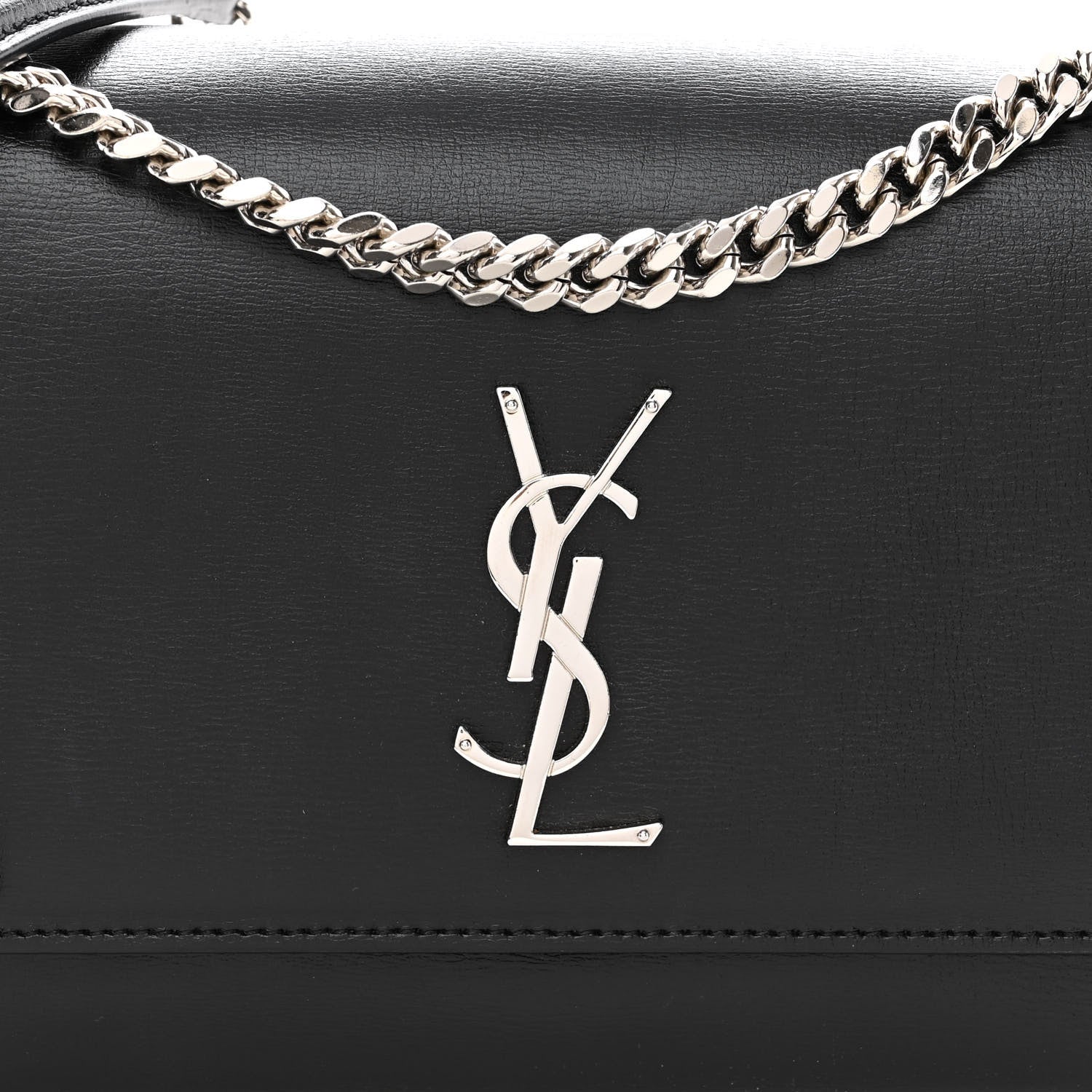 Saint Laurent Calfskin Medium Monogram Sunset Black 7 of 9