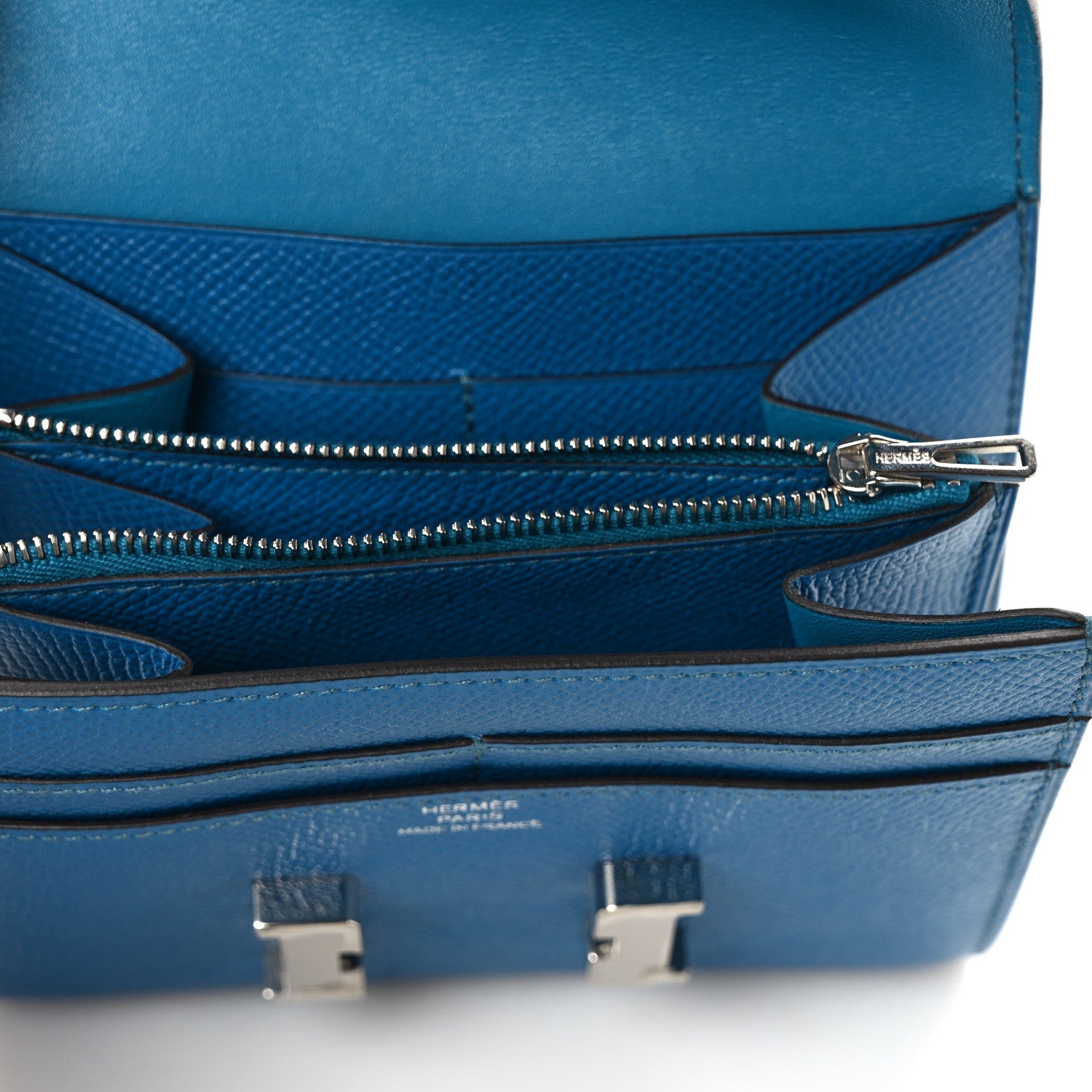 Hermes Epsom Constance Compact Passant Wallet Bleu Izmir 8 of 9