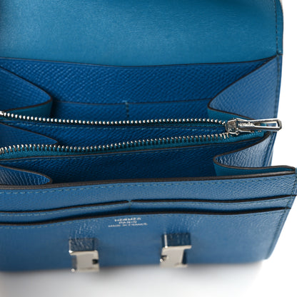 Hermes Epsom Constance Compact Passant Wallet Bleu Izmir 8 of 9