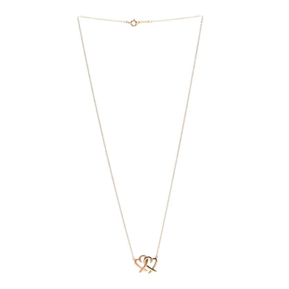 Tiffany 18K Rose Gold Paloma Picasso Loving Heart Interlocking Pendant Necklace 3 of 7