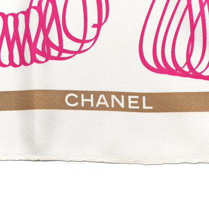 Chanel Silk CC Square Scarf Ivory 4 of 4