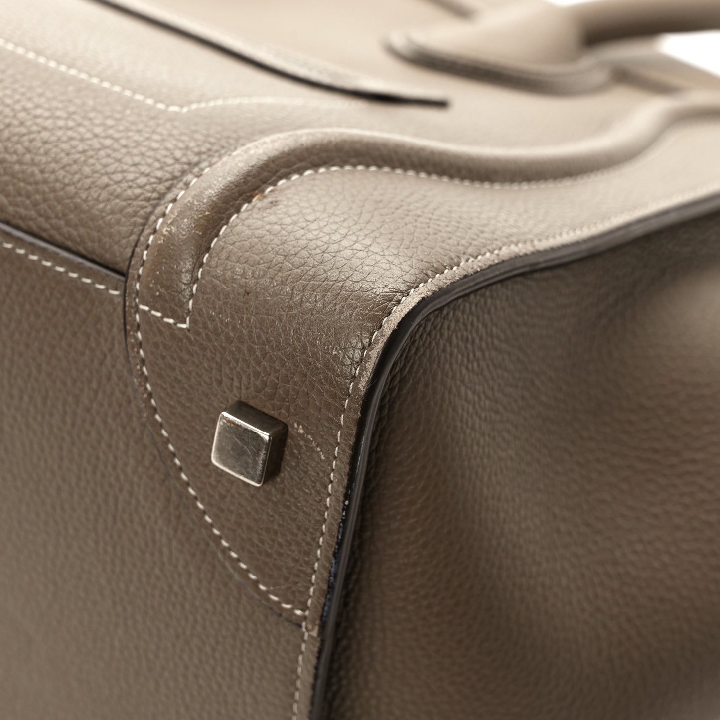 Drummed Calfskin Mini Luggage Souris