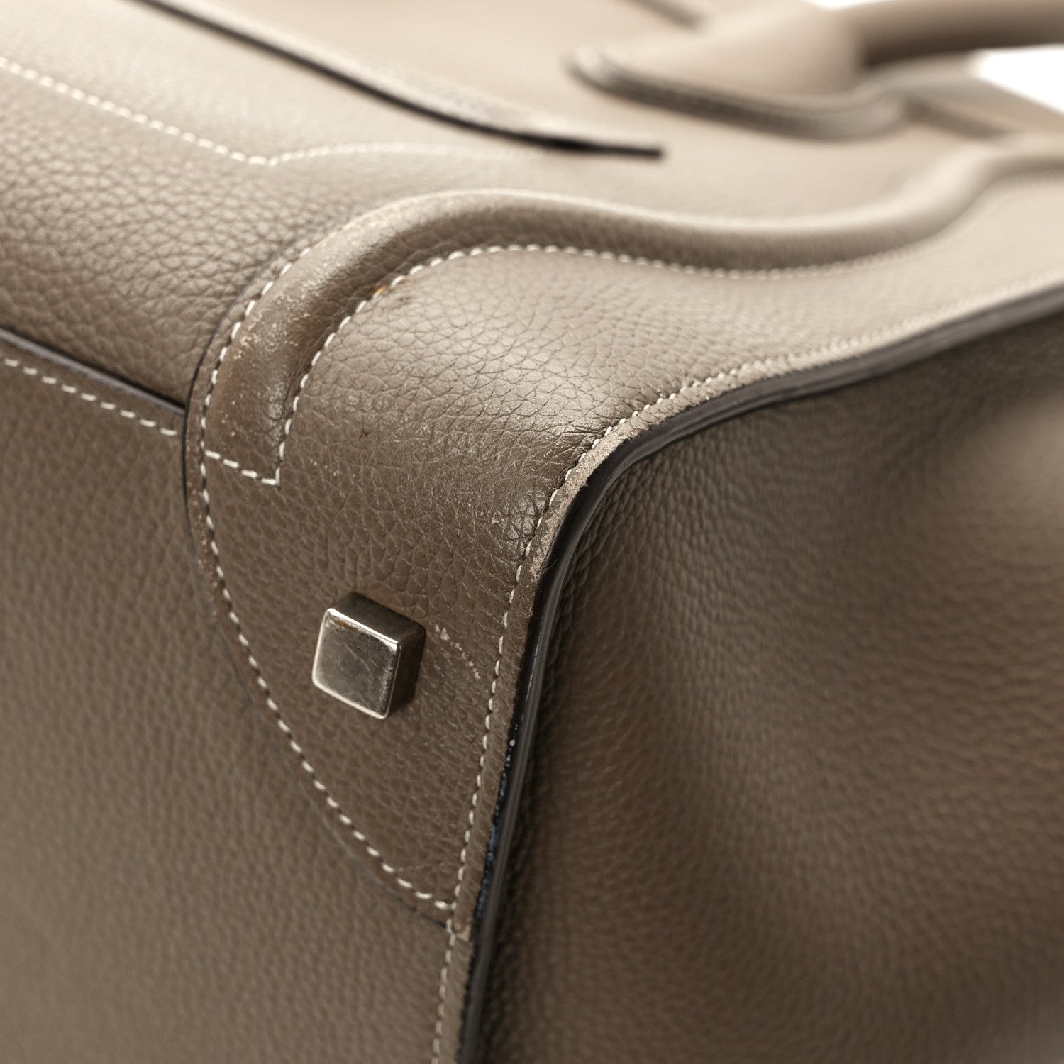 Celine Drummed Calfskin Mini Luggage Souris 10 of 10