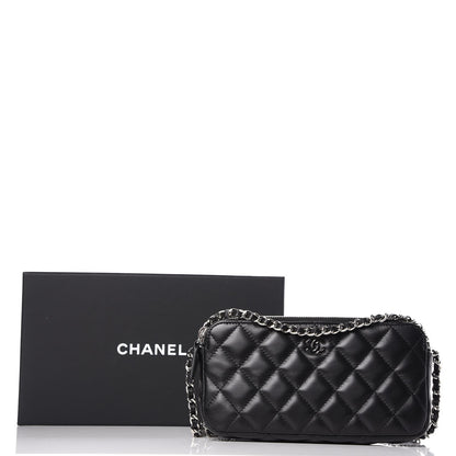 Chanel Lambskin Quilted Small Clutch With Chain Black 9 of 9